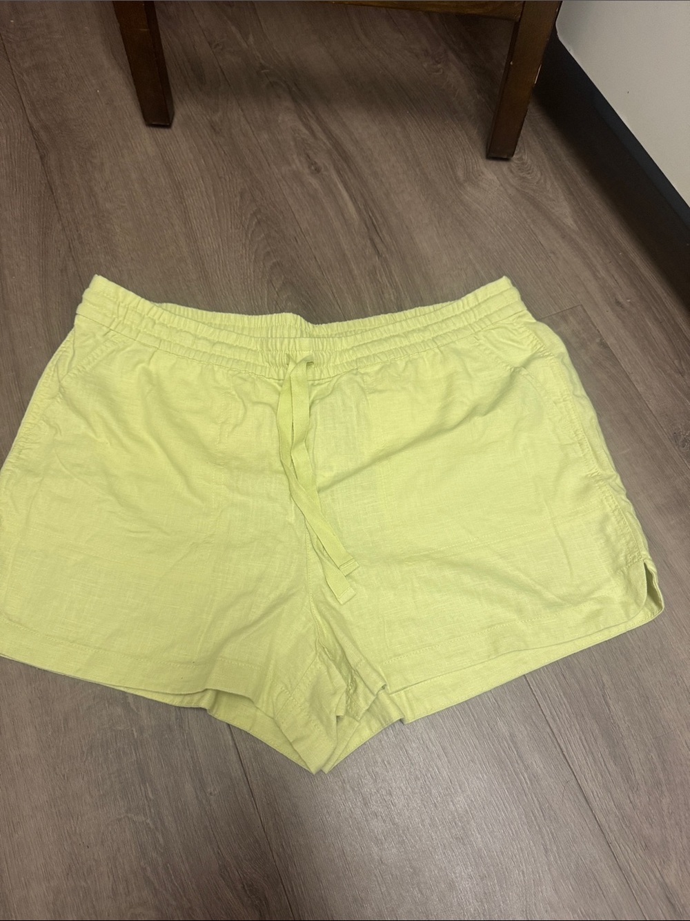 J crew linen shorts. Lime color